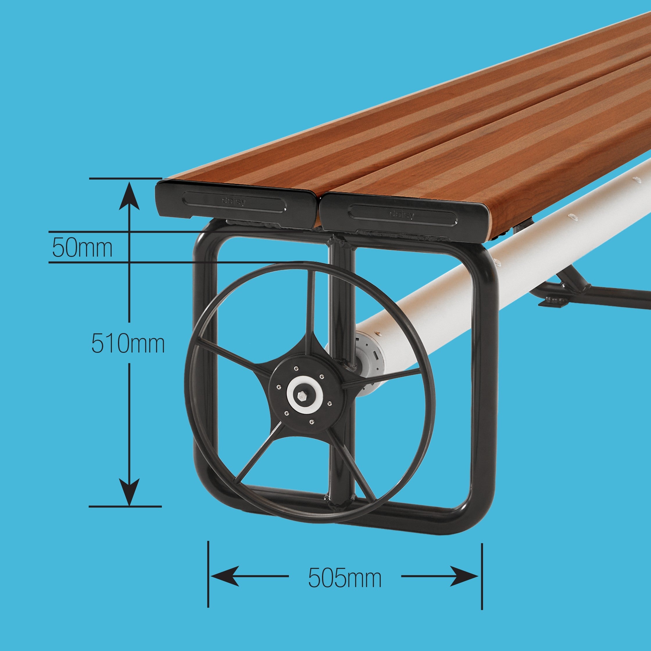 Daisy Under Bench Pool Rollers Daisy Under Bench Pool Rollers
